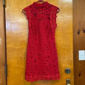Forever 21 Red Floral Lace Dress